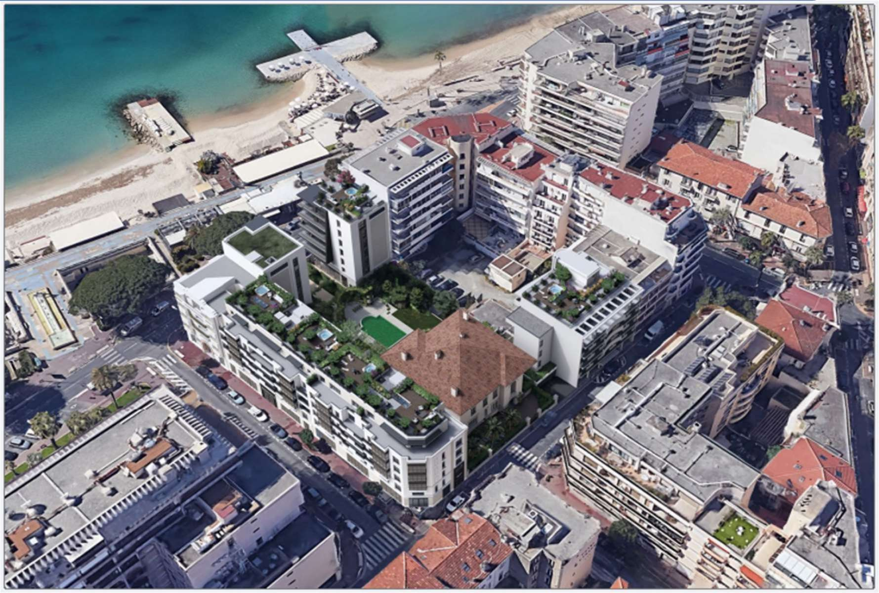 Новая двухкомнатная квартира на берегу моря в Антиб Жуан ле Пен